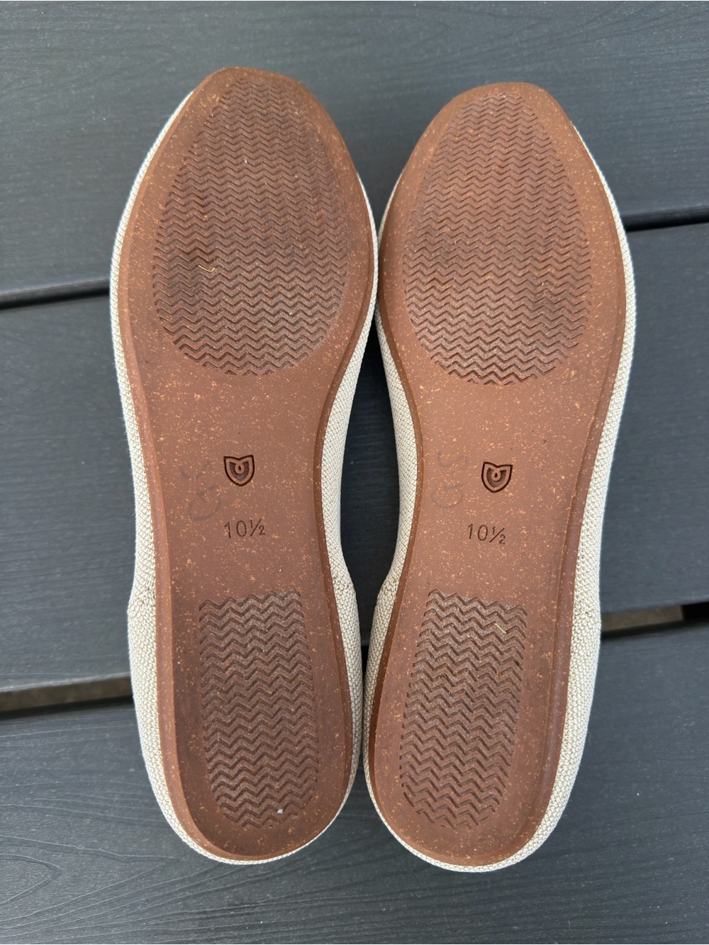 Rothy's The Petal Square Love Bird Womens Size 10.5 Beige Slip On Ballet Flats - Picture 10 of 11
